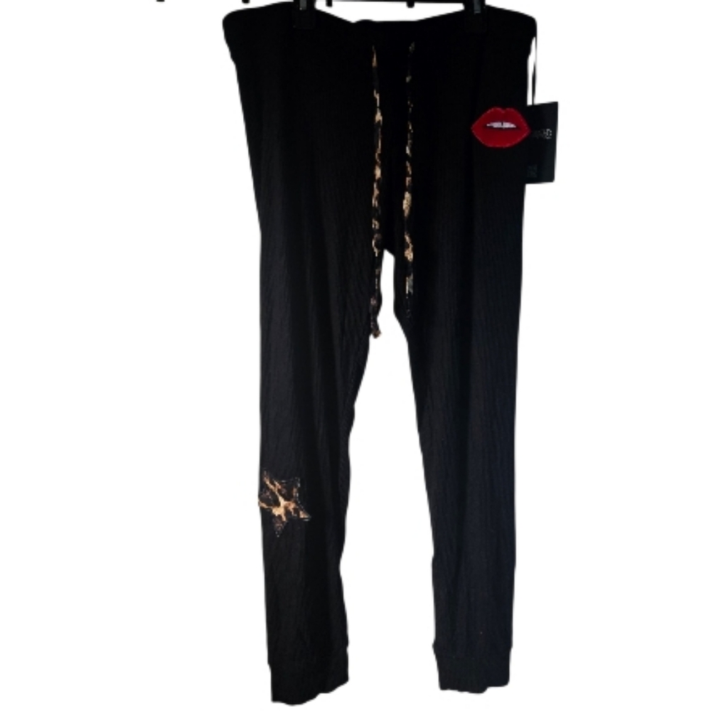 Lauren Moshi Ribbed Leopard Star joggers - Picture 3 of 12